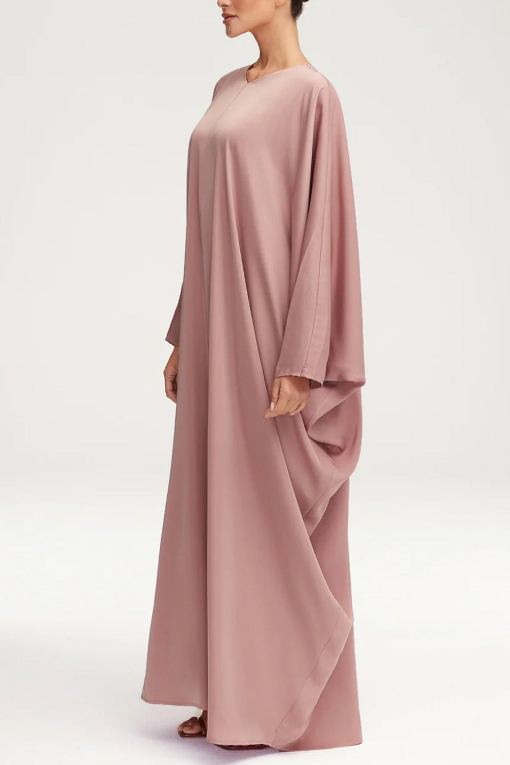 Women's Fashion Satin Robe Dress-Dusty Rose