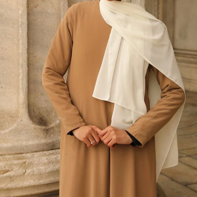 Maryam Classic Chiffon Dress - Brown