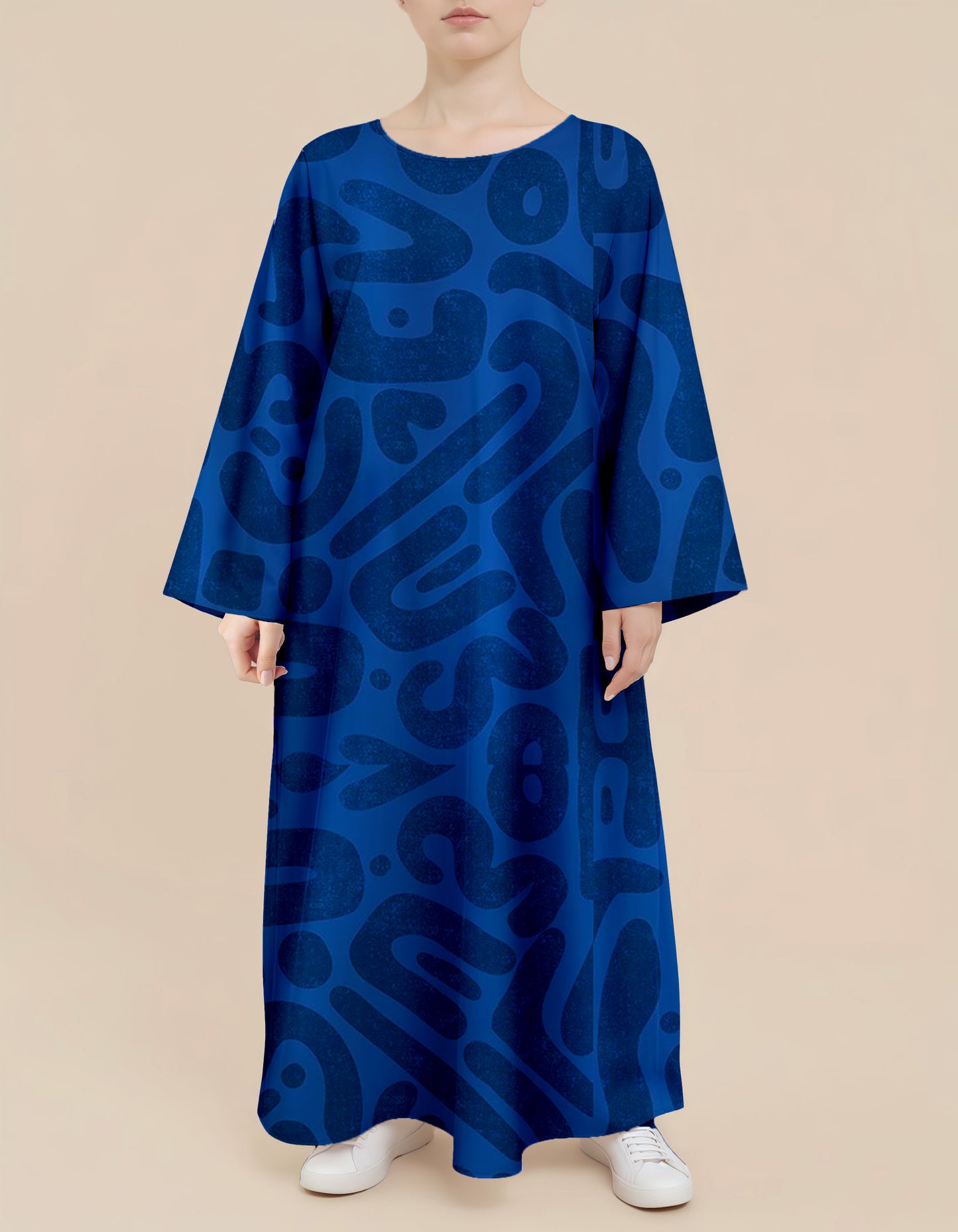 Plus Size Floral Nursing Kaftan in NavyGraffiti