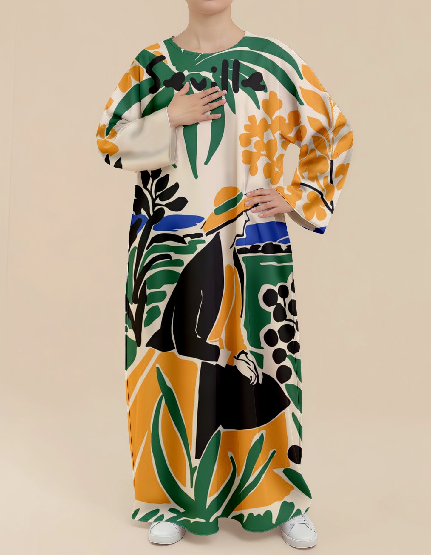 Plus Size Floral Nursing Kaftan in Sevilla