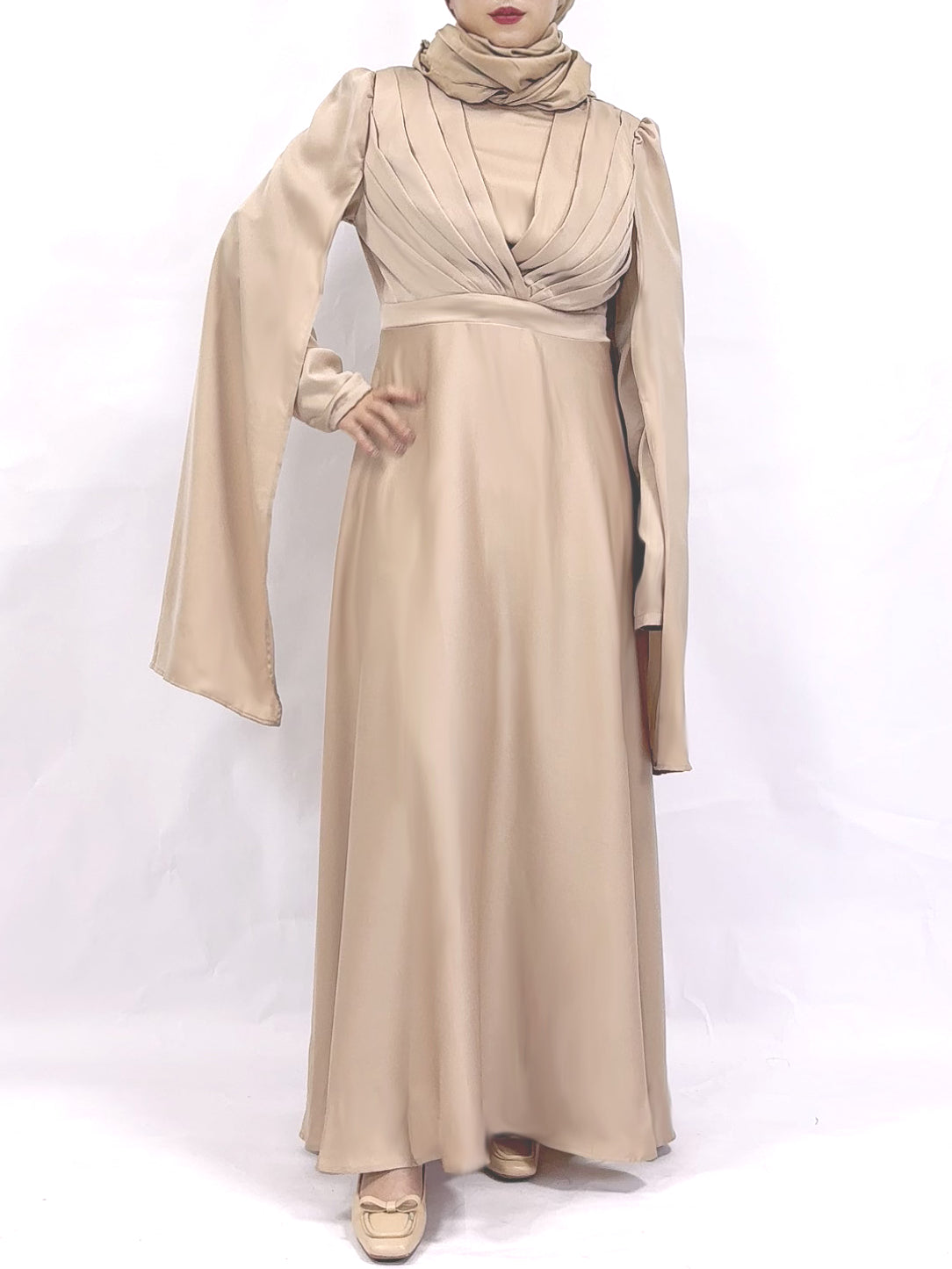 Women's Cape Sleeve Elegant Stylish Party Abaya Dress
