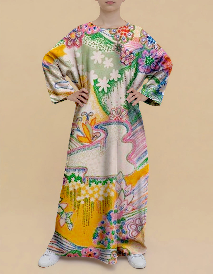 Plus Size Floral Nursing Kaftan in Dreamy Hills