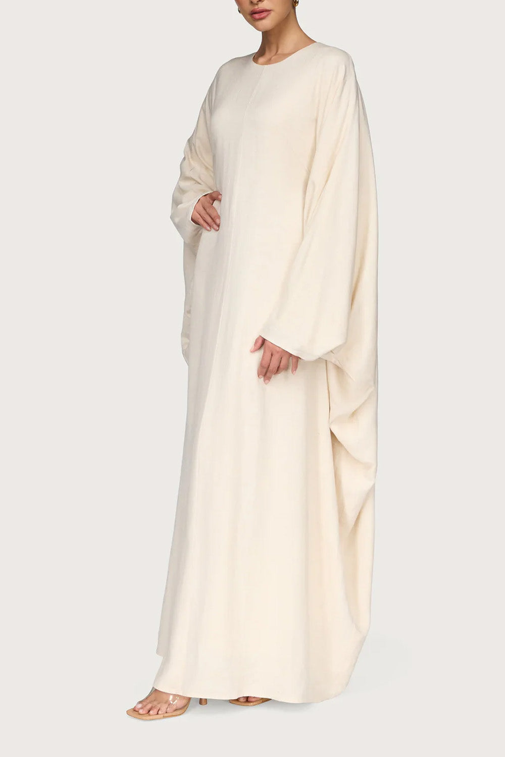 Ladies' Comfortable and Stylish Round-neck Dress-Beige