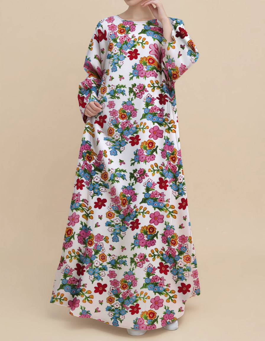 Plus Size Floral Nursing Kaftan in Pansy