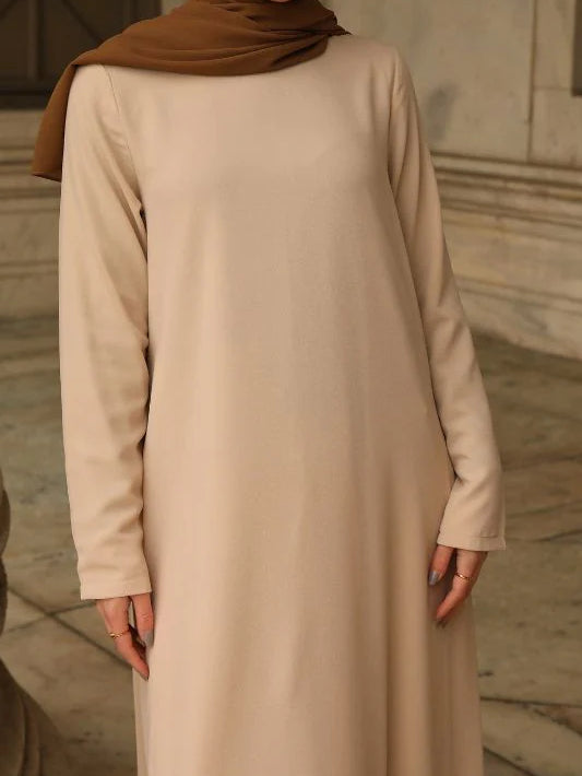 Maryam Classic Chiffon Dress - Beige