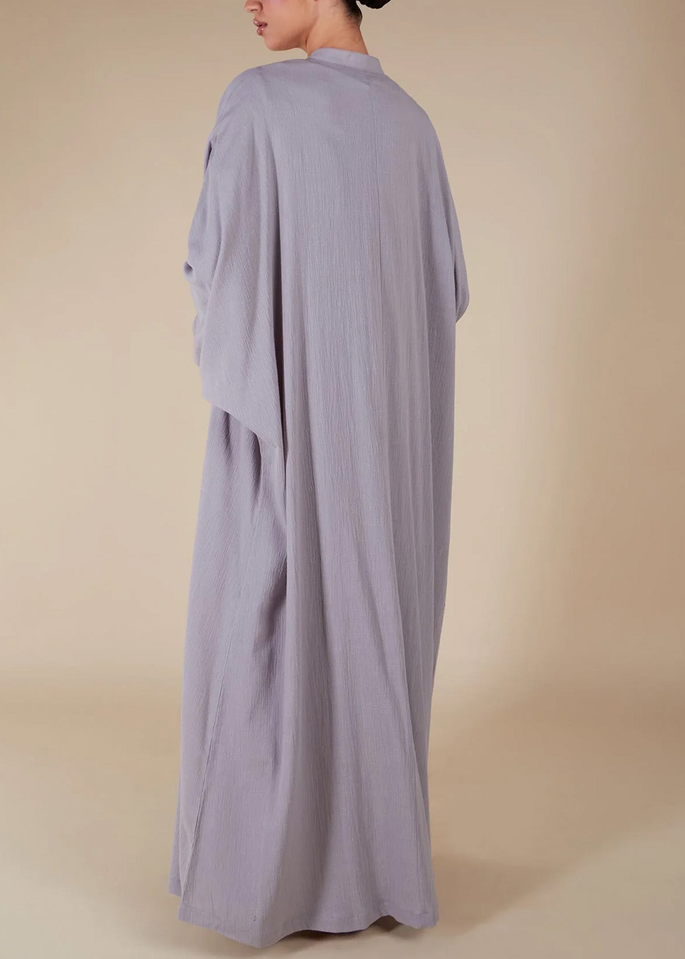 Loose Casual Full Placket Abaya Outer Robe for Women
