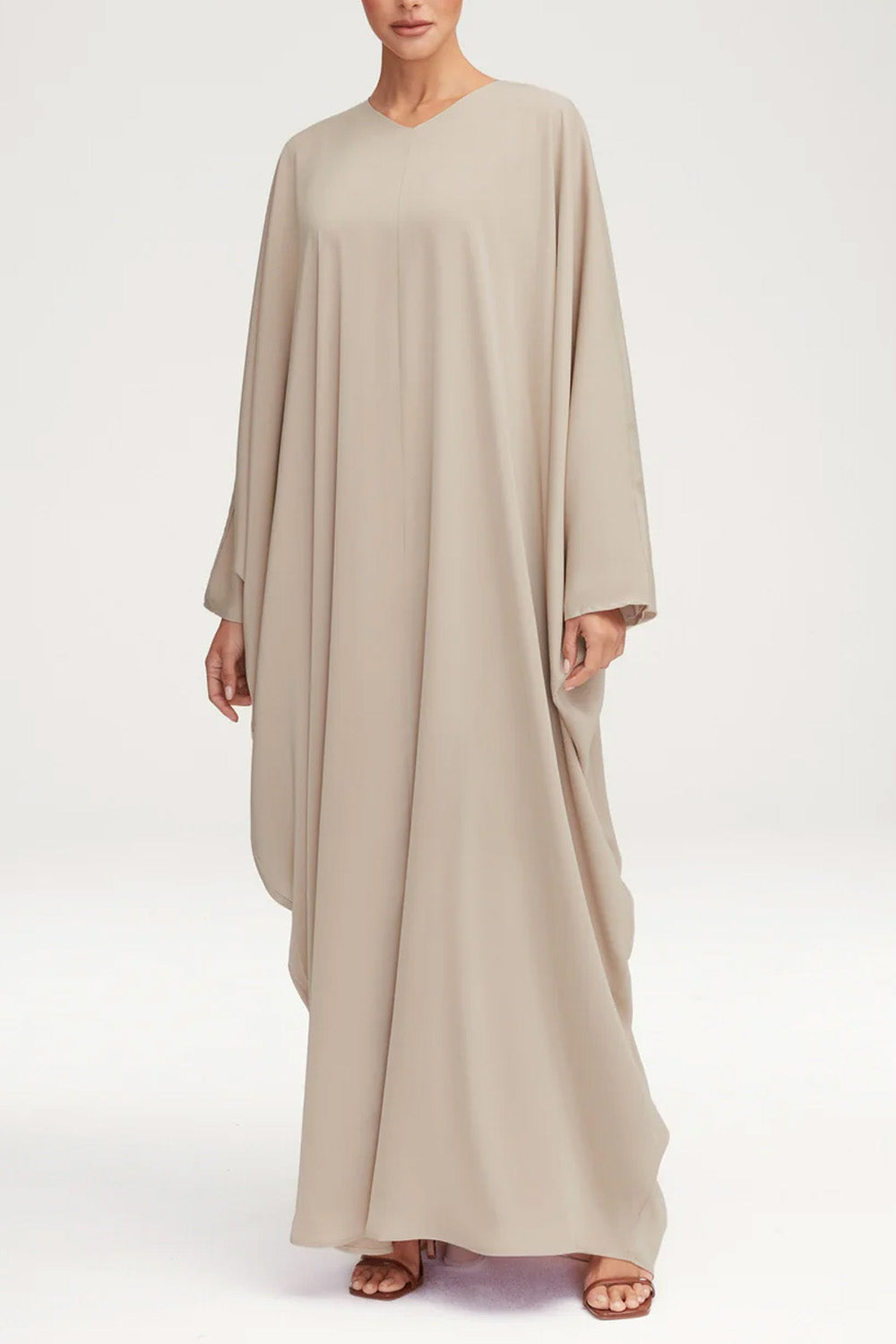 Women's Fashion Satin Robe Dress-Creme Caramel