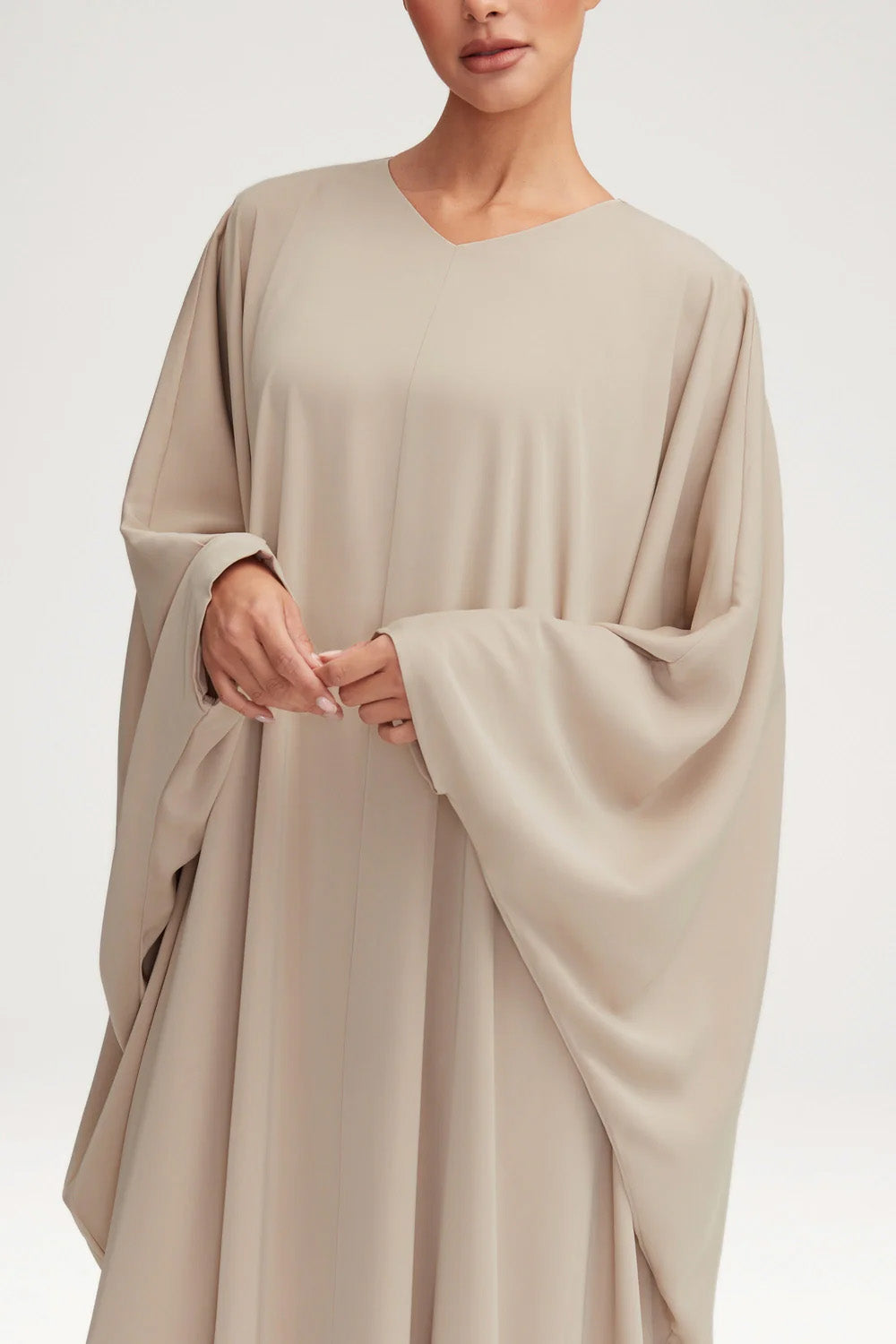 Women's Fashion Satin Robe Dress-Creme Caramel