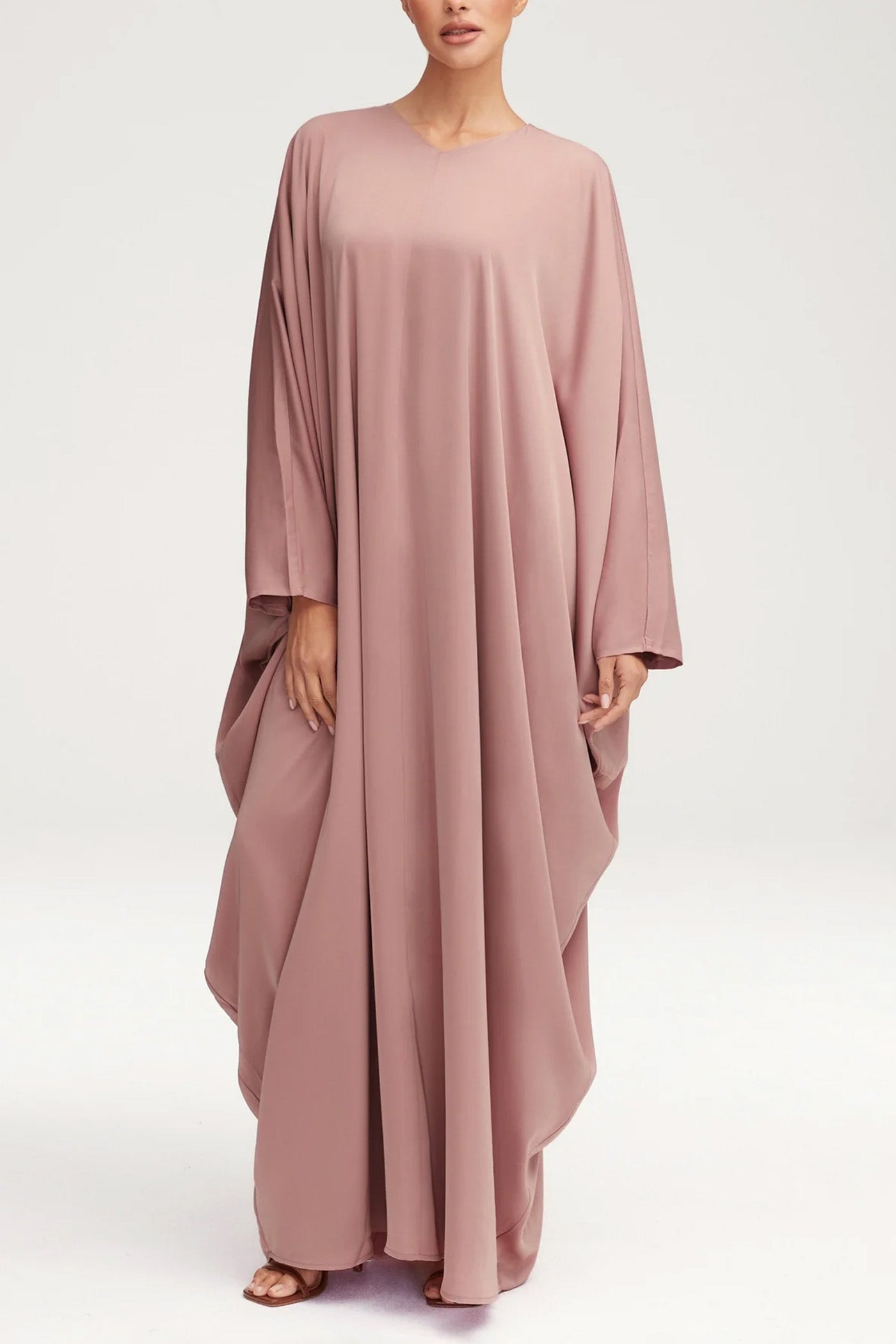 Women's Fashion Satin Robe Dress-Dusty Rose