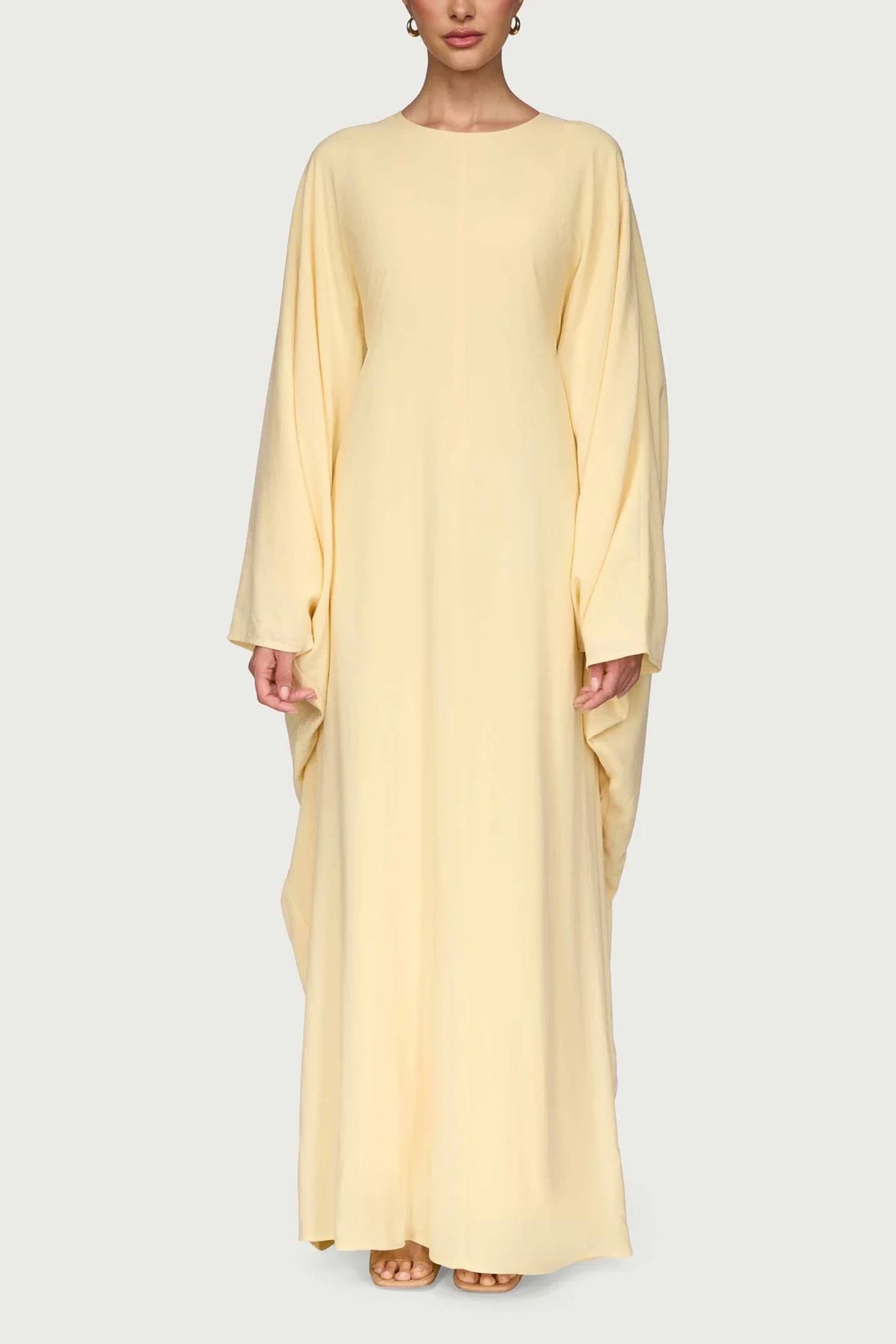 Ladies' Comfortable and Stylish Round-neck Dress-Yellow