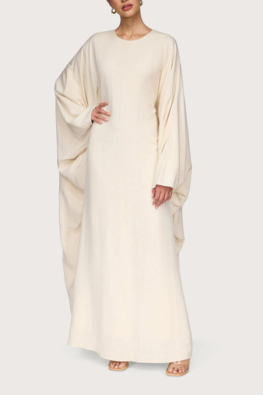 Ladies' Comfortable and Stylish Round-neck Dress-Beige