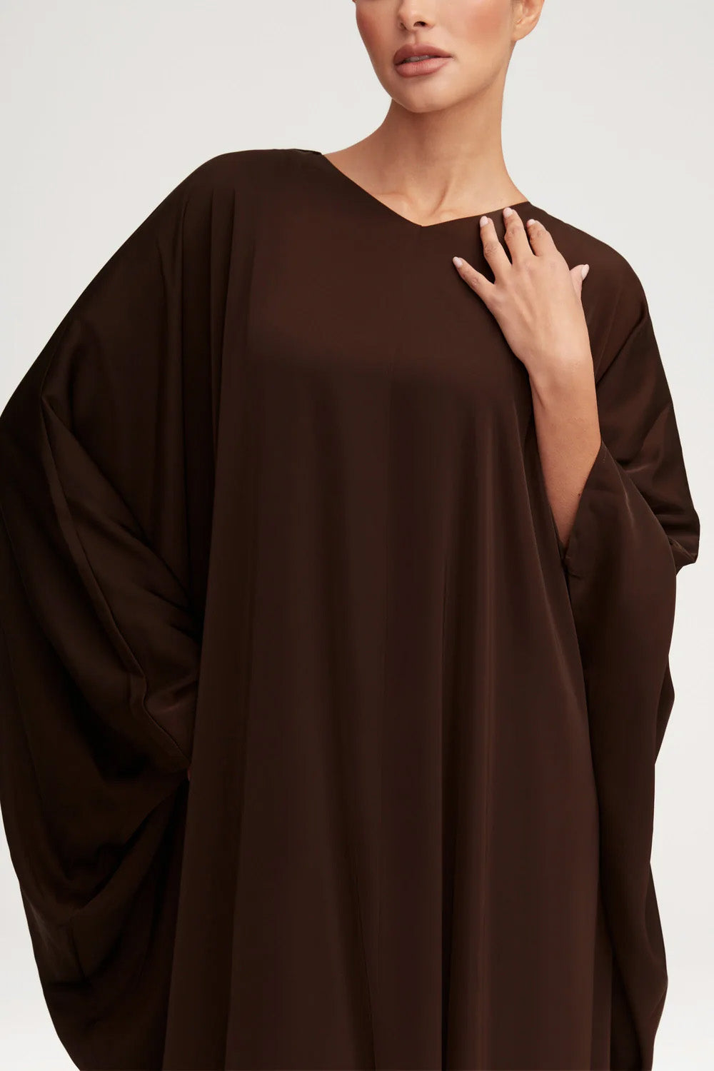 Women's Fashion Satin Robe Dress-Espresso