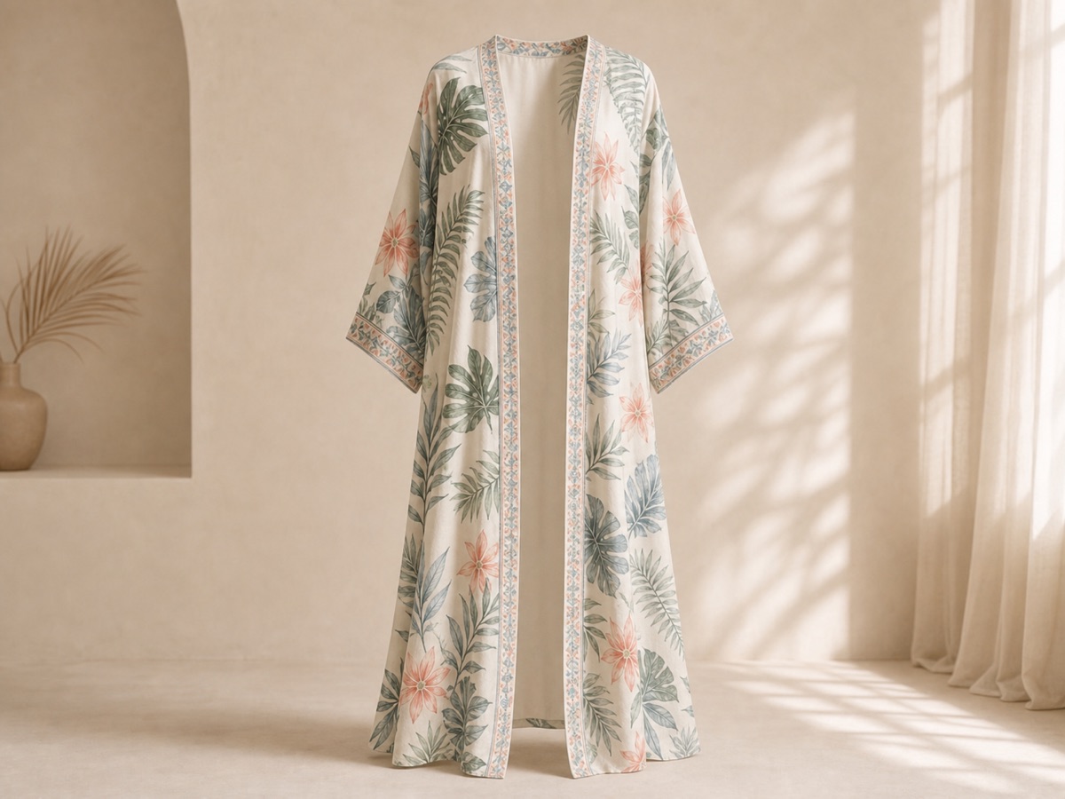 Kimono Cover Dress digital print style example