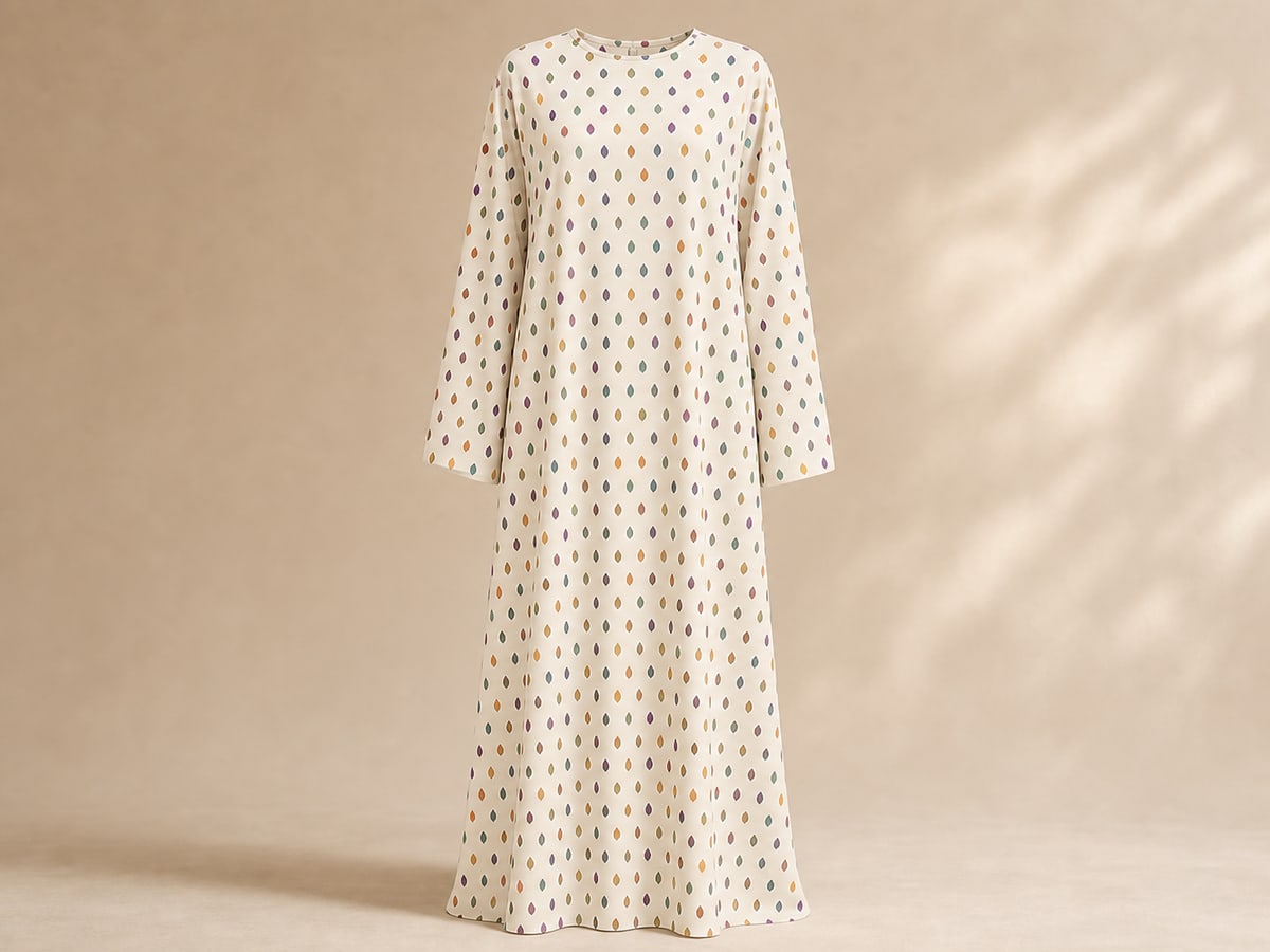 Modest Maxi Dress digital print style example