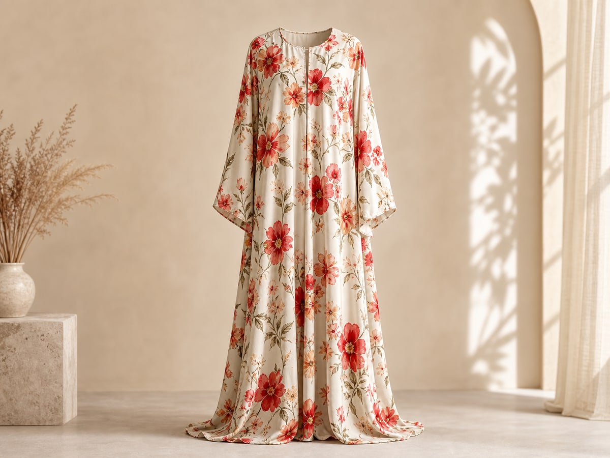 Printed Abaya Dress digital print style example