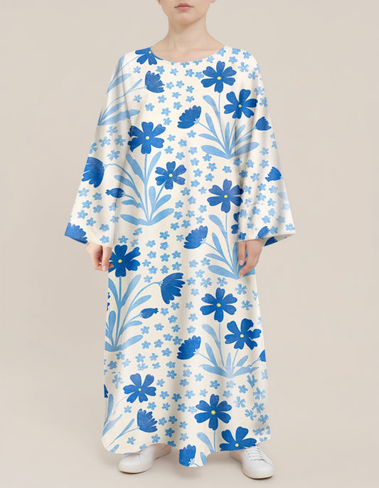 Plus Size Floral Nursing Kaftan in Cosmos