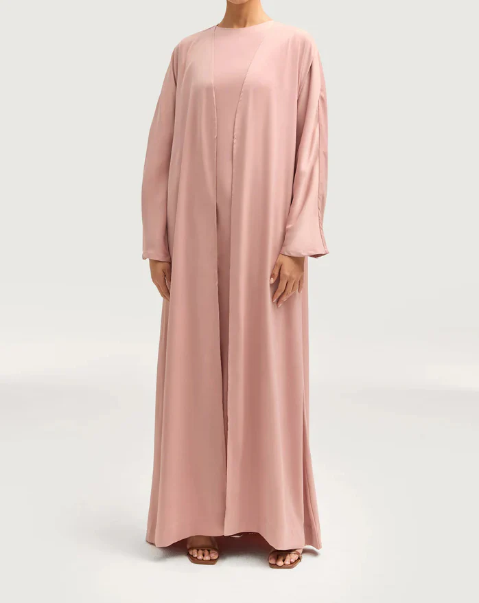 Sophia Heavy Satin Open Abaya Robe