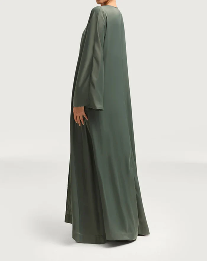 Sophia Heavy Satin Open Abaya Robe