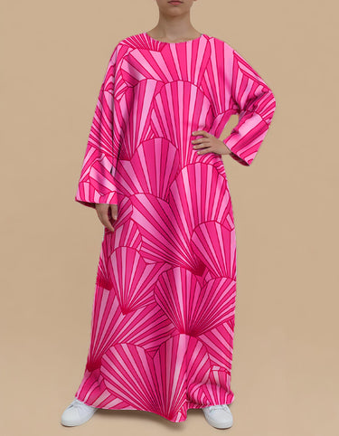 Plus Size Floral Nursing Kaftan in Pink Heart