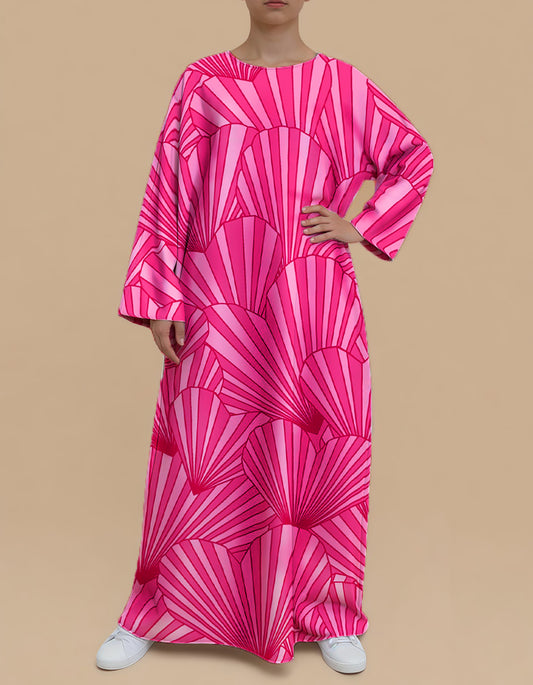 Plus Size Floral Nursing Kaftan in Pink Heart