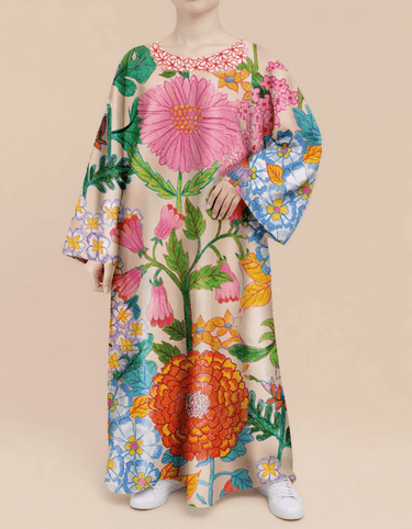 Plus Size Floral Nursing Kaftan in Garden