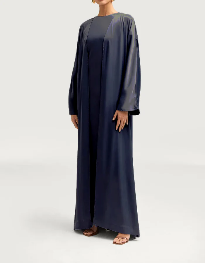 Sophia Heavy Satin Open Abaya Robe