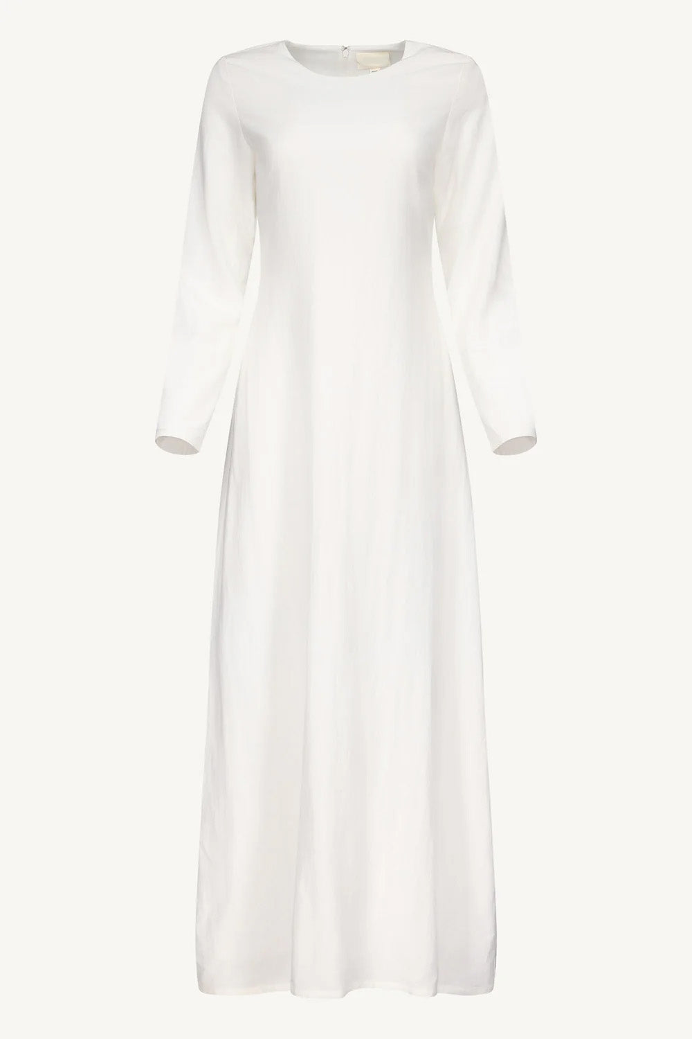 Linen Basic Maxi Dress - White