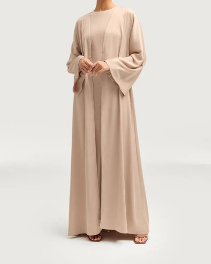 Sophia Heavy Satin Open Abaya Robe