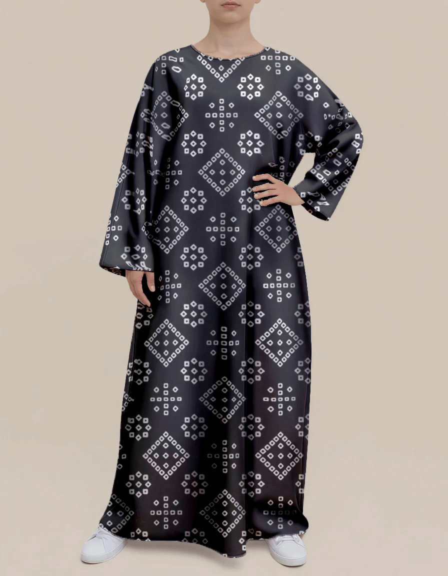 Plus Size Floral Nursing Kaftan in Geometry