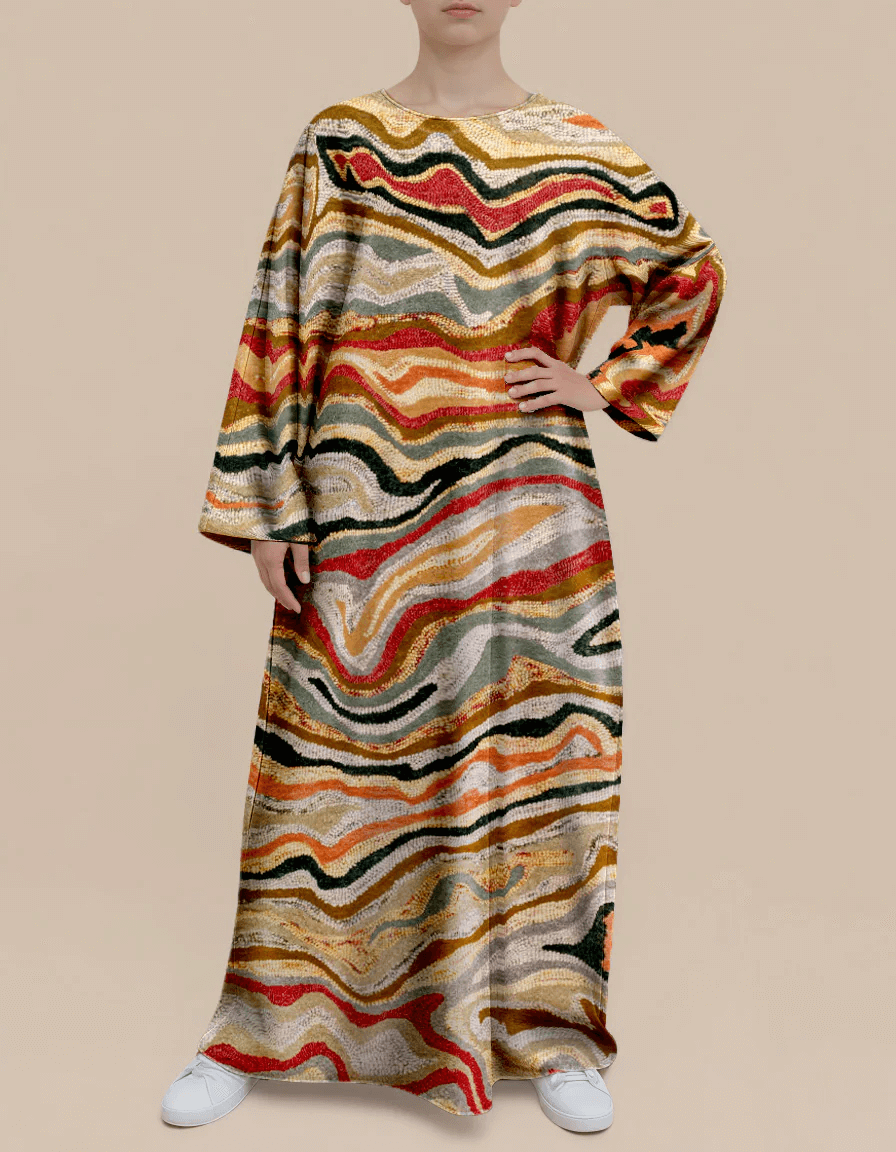 Plus Size Floral Nursing Kaftan in Natural