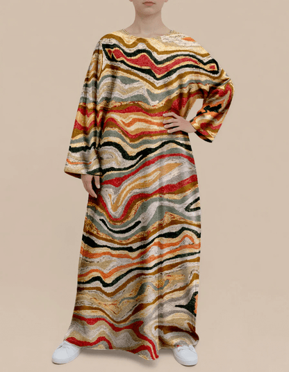 Plus Size Floral Nursing Kaftan in Natural