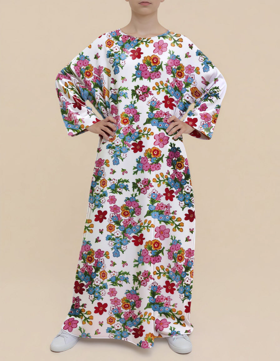 Plus Size Floral Nursing Kaftan in Pansy