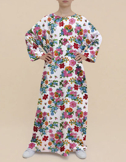 Plus Size Floral Nursing Kaftan in Pansy