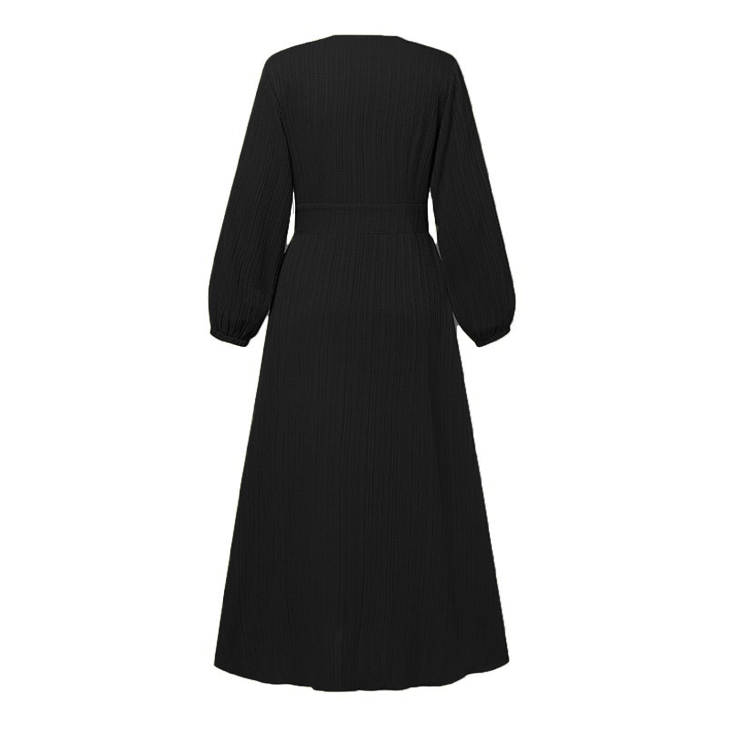 Women's Vintage Long-Sleeve Plain Modest Dress - Mulberries
