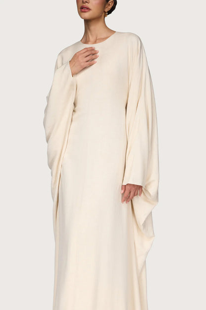 Ladies' Comfortable and Stylish Round-neck Dress-Beige