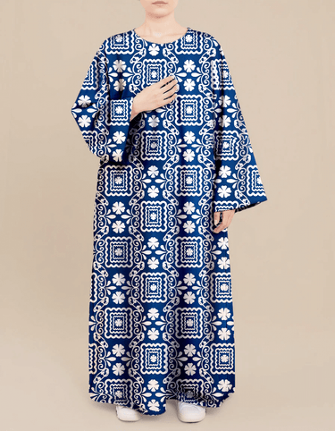 Plus Size Floral Nursing Kaftan in Geometry