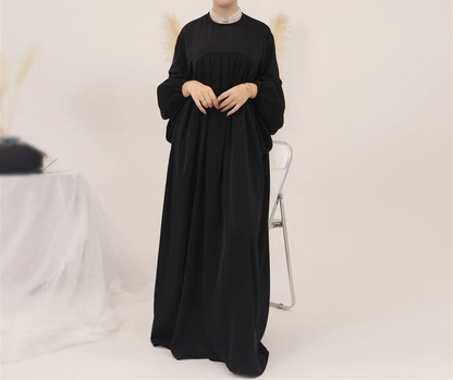 Eternal Blossom Satin Abaya Dress