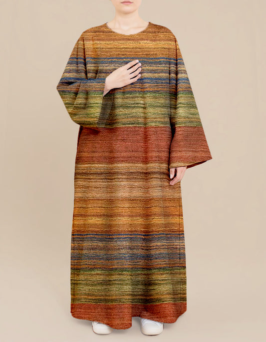 Plus Size Floral Nursing Kaftan in Terra Lines