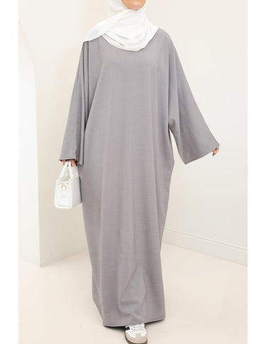 Ladies' Comfortable and Stylish Kaftan with Side Pockets-Grey