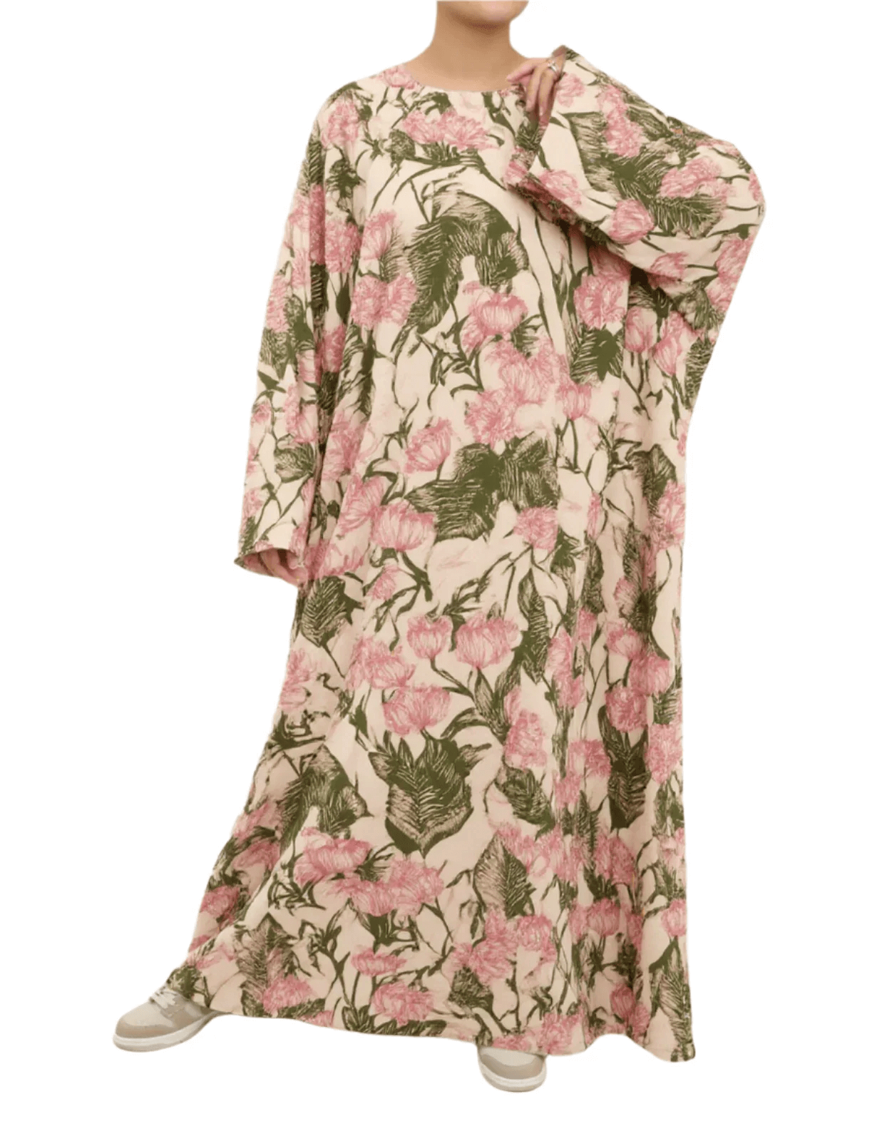 Plus Size Floral Nursing Kaftan in Flowers