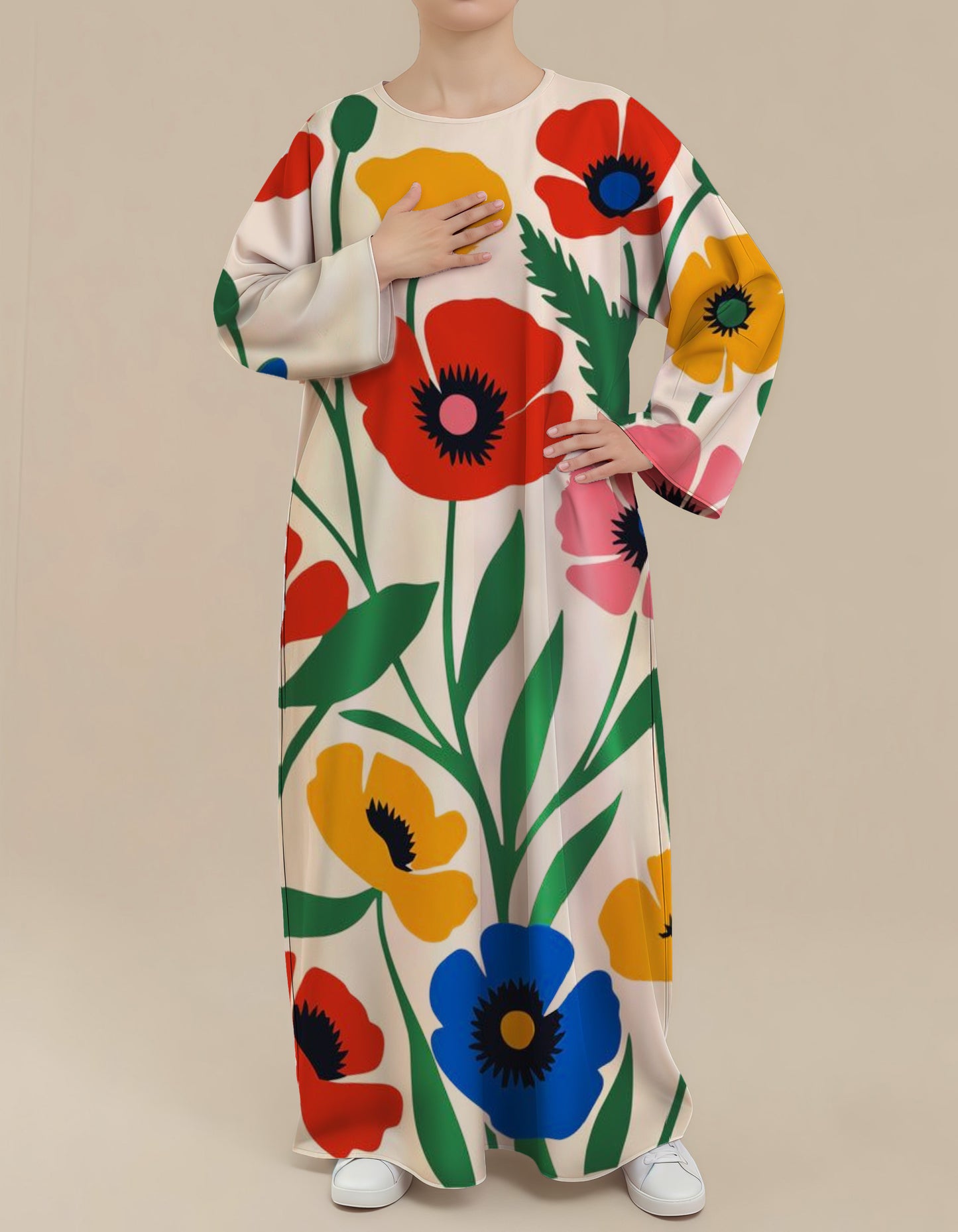 Plus Size Floral Nursing Kaftan in Centaurea