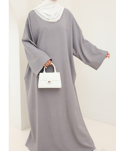 Ladies' Comfortable and Stylish Kaftan with Side Pockets-Grey