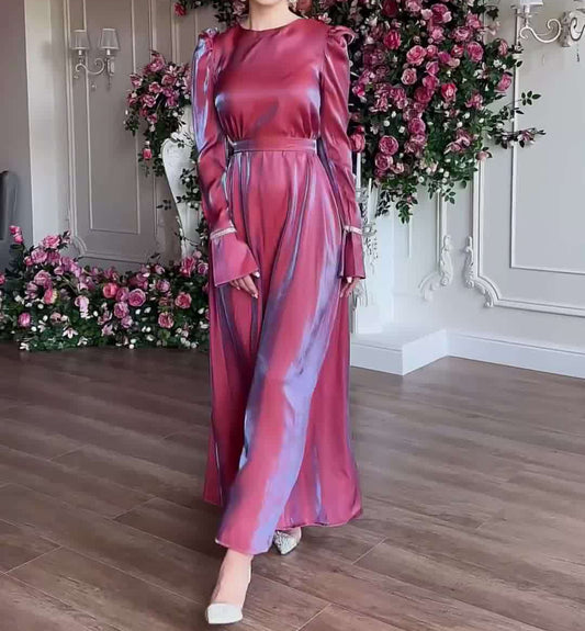 Women's Glitter Glazed Satin Elegant Dress
