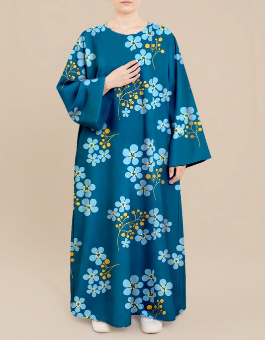 Plus Size Floral Nursing Kaftan in Twilight Meadow