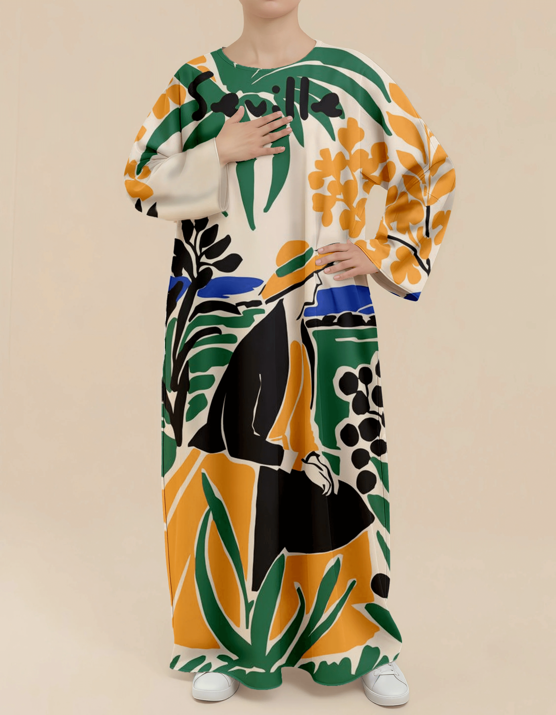 Plus Size Floral Nursing Kaftan