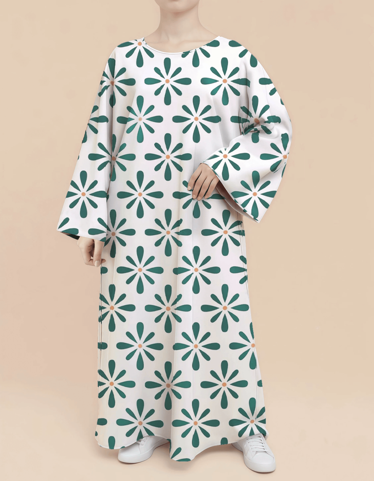 Plus Size Floral Nursing Kaftan in Geometry
