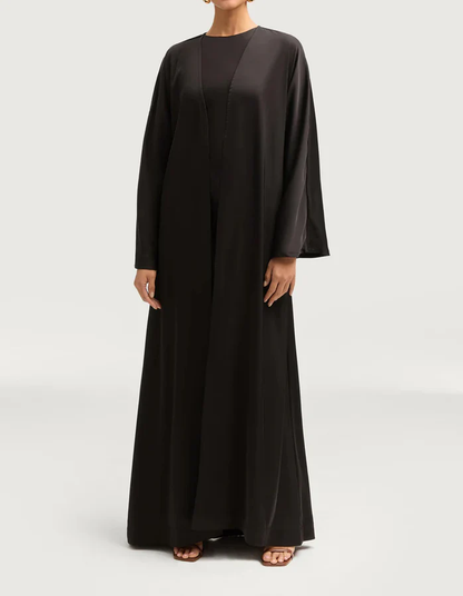 Sophia Heavy Satin Open Abaya Robe