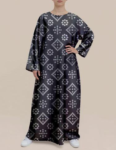 Plus Size Floral Nursing Kaftan in Tribal Squares