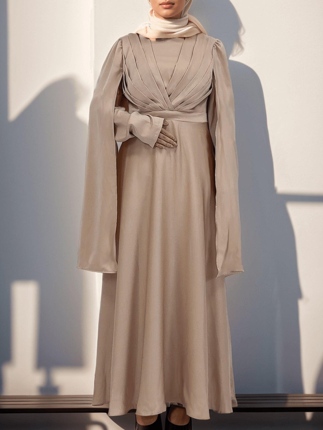 Women's Cape Sleeve Elegant Stylish Party Abaya Dress