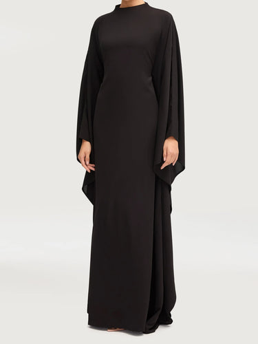Side Wings Inner Tie Abaya Dress